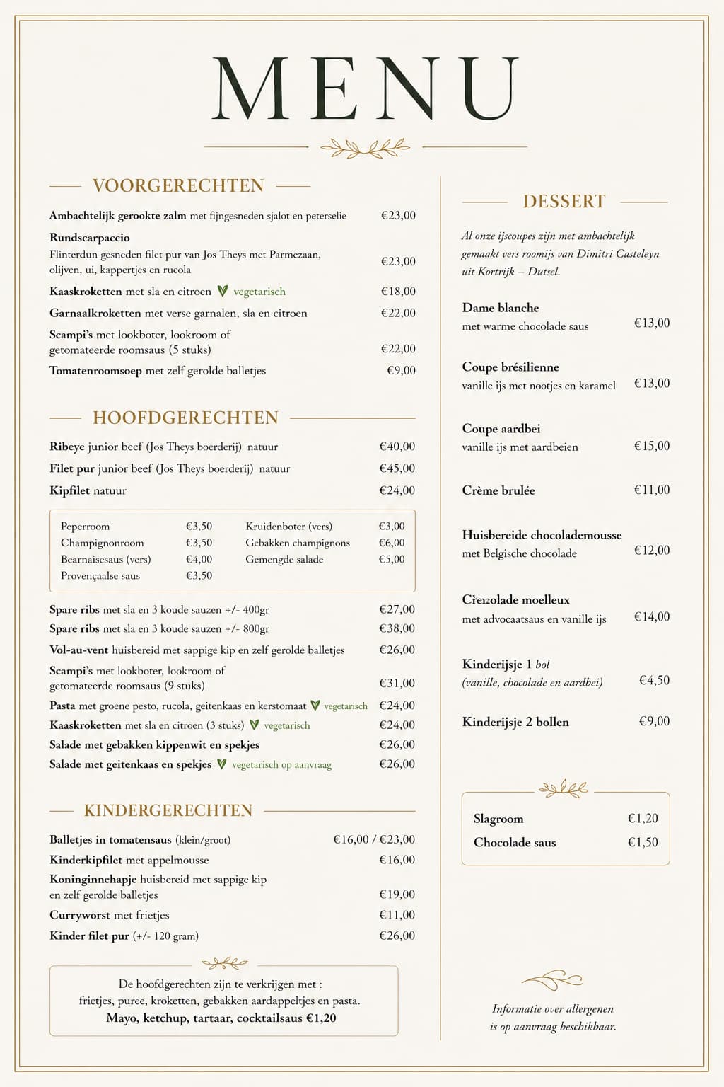 menu